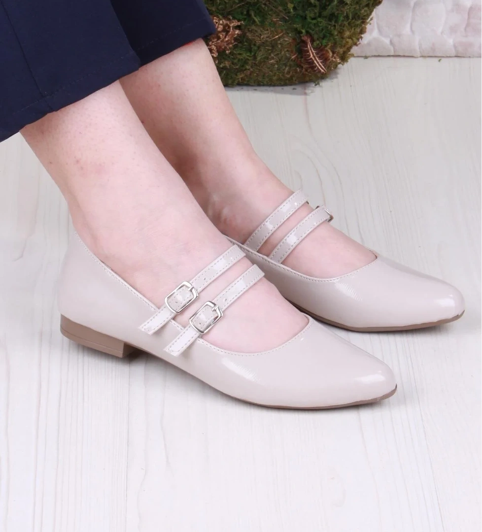 Fort 01-410 Rahat Çift Tokalı Kadın Babet Kadın Ayakkabı model görseli