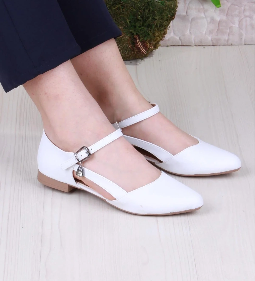 01-634 Soft Toka Detaylı Şık Ev İş Ofis Rahat Günlük Ayakkabı Kadın Babet