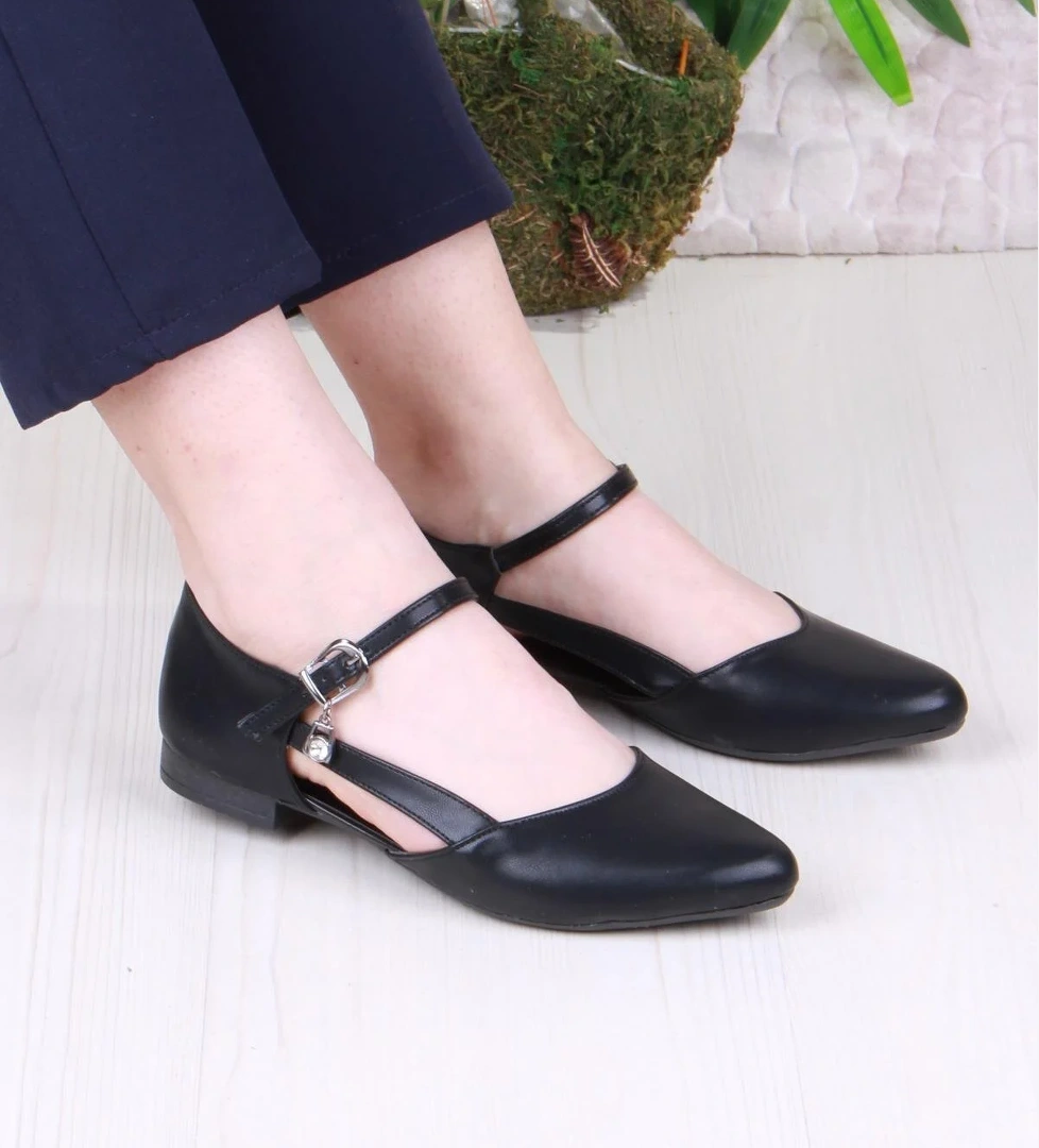 01-634 Soft Toka Detaylı Şık Ev İş Ofis Rahat Günlük Ayakkabı Kadın Babet