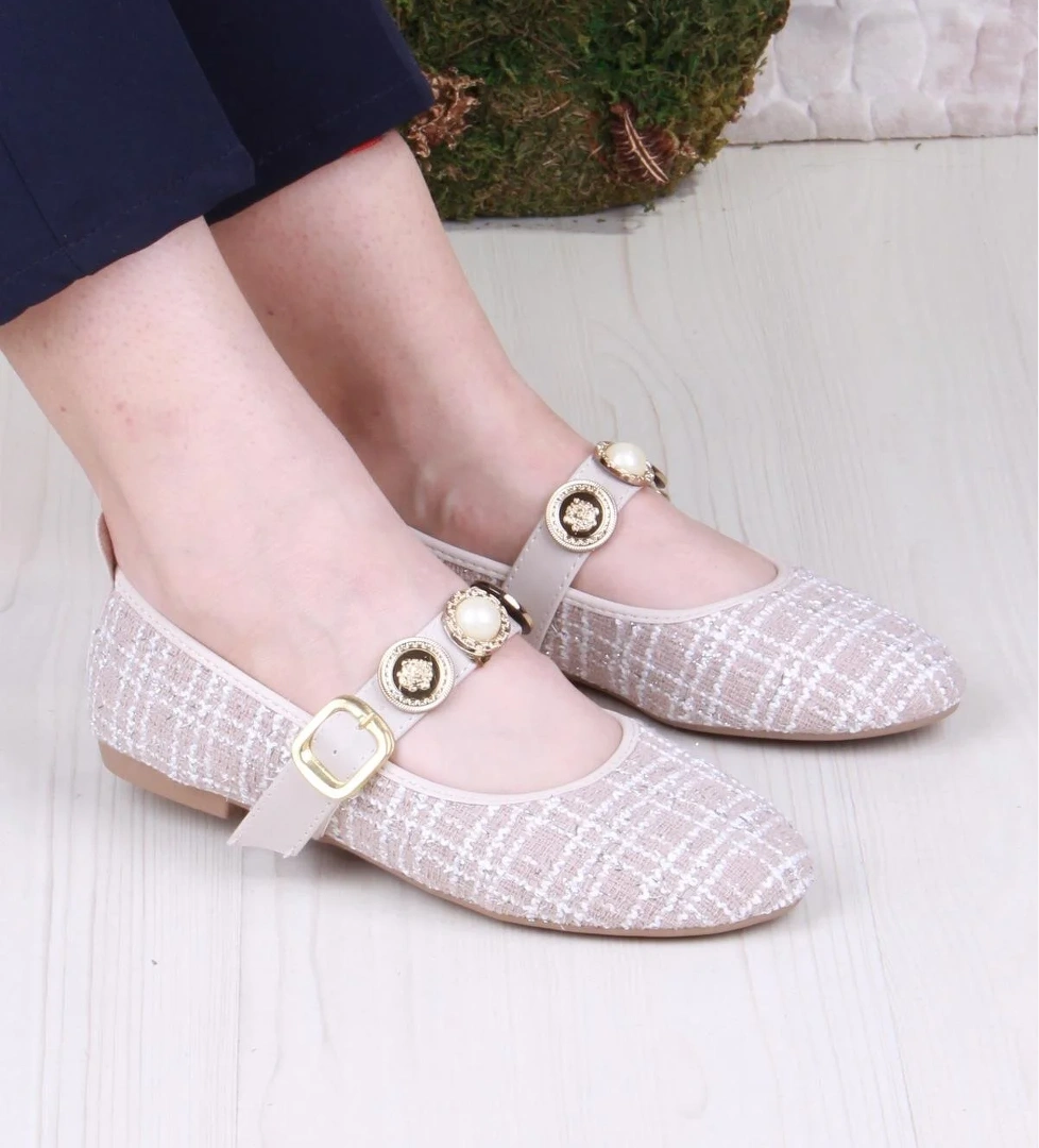 Fort 01-632 Soft Toka Detaylı Şık Ev İş Ofis Rahat Günlük Ayakkabı Kadın Babet model görseli