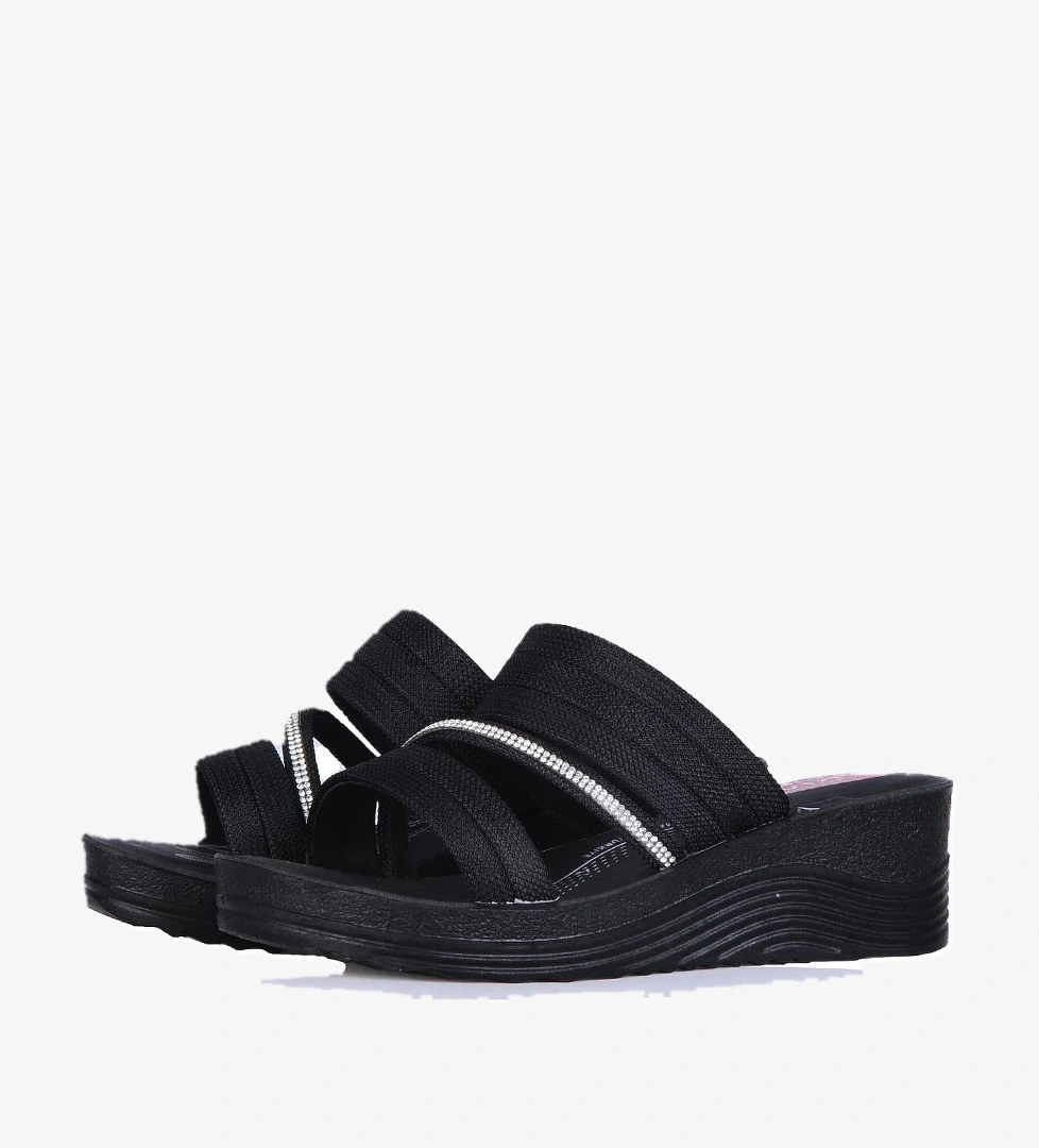 Apella 426-7 Zilan Siyah Kadın 7Cm Topuklu Terlik model görseli