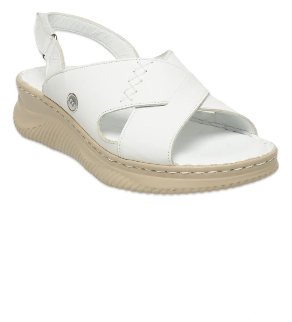 D25Ys-2855 Günlük Beyaz Kadın Sandalet