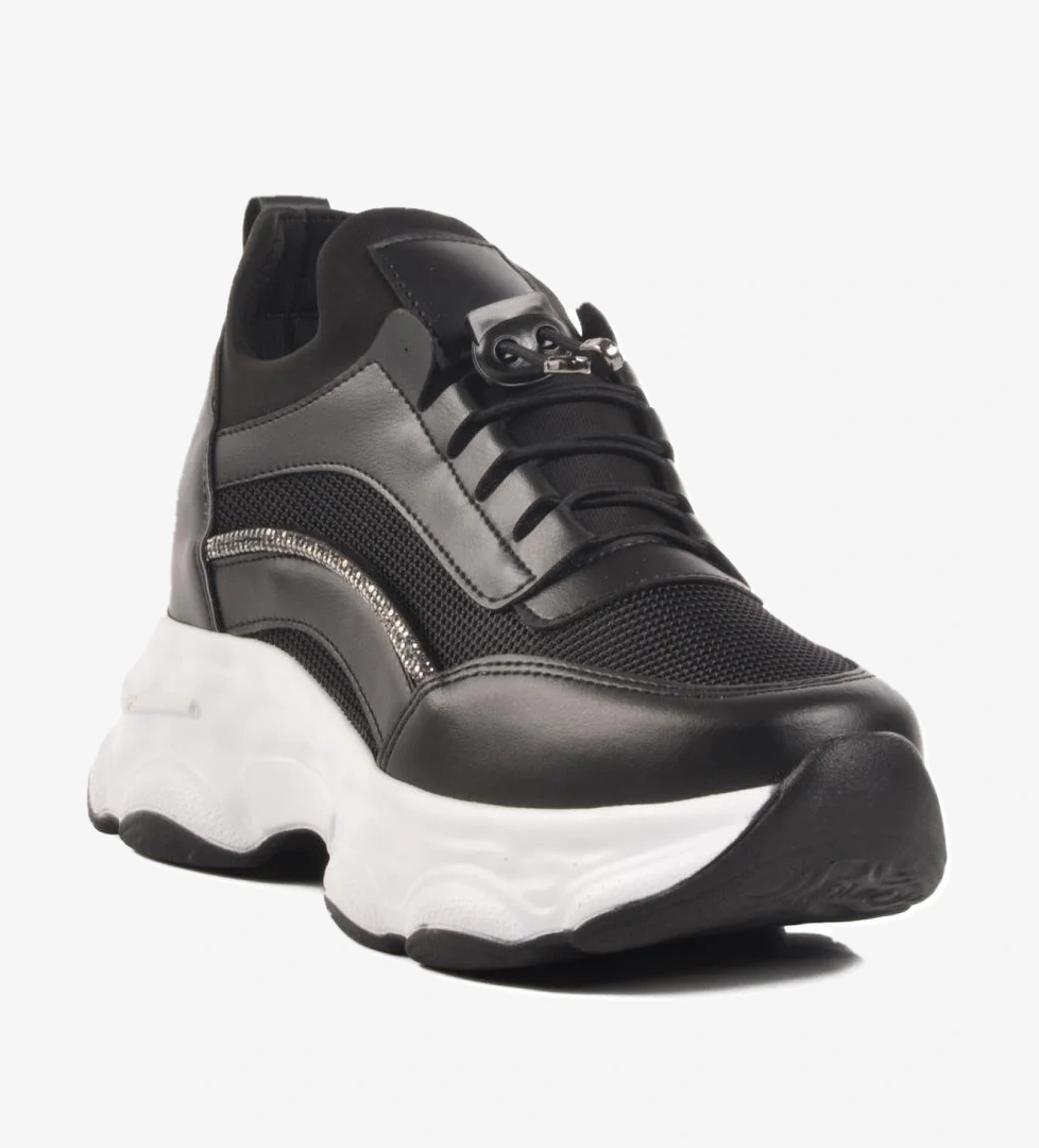 Siyah Yüksek Taban Kadın Sneaker 6064 Z