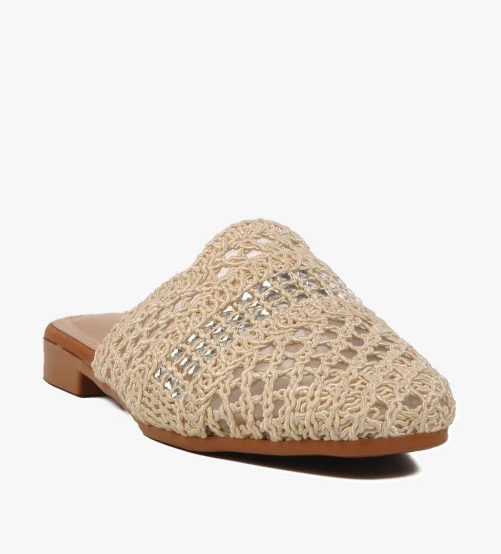 Bej Triko Hafif Önü Kapalı Kadın Terlik PC-54712 Z