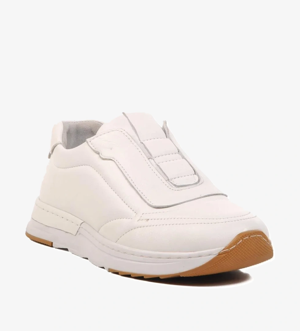 Beyaz Hakiki Deri Anatomik Kadın Casual Ayakkabı AY387 Z