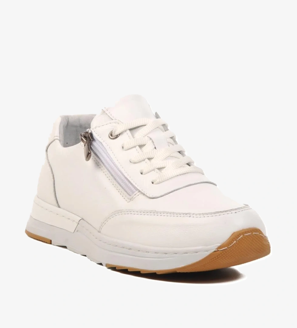 Beyaz Hakiki Deri Anatomik Kadın Casual Ayakkabı AY385 Z