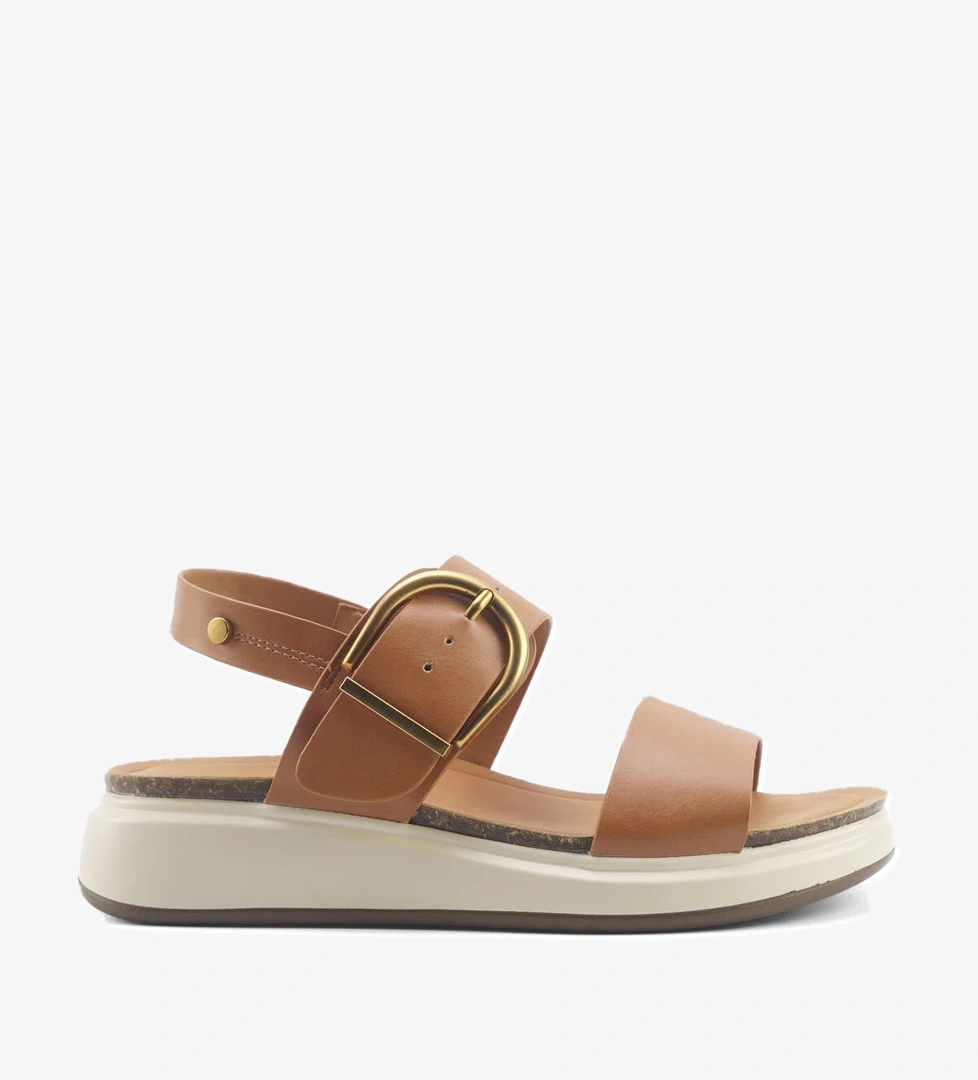 Polaris 325600.Z 5FX Taba Kadın Kalın Taban Sandalet - Görsel 1