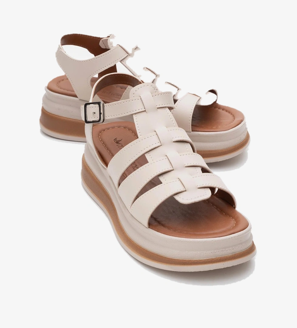 Kadın Geçmeli Sandalet BEJ