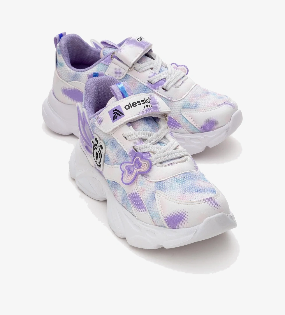 Cırtlı Bağlı Anorak Çocuk Spor Ayakkabı 31-35 BEYAZ LİLA