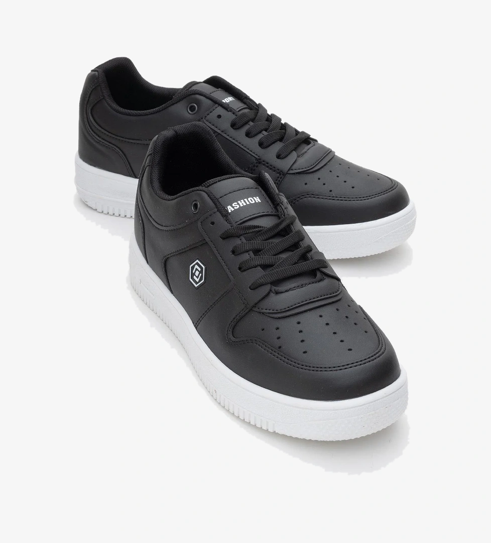 Bağcıklı Erkek Spor Ayakkabı BEYAZ SİYAH - Görsel 1