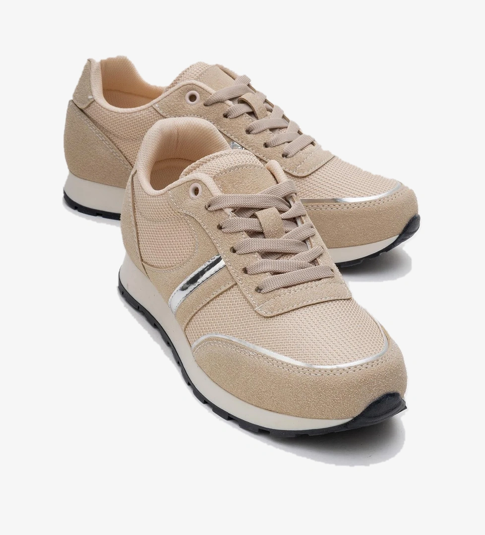 Anorak Bağcıklı Kadın Spor Ayakkabı BEJ