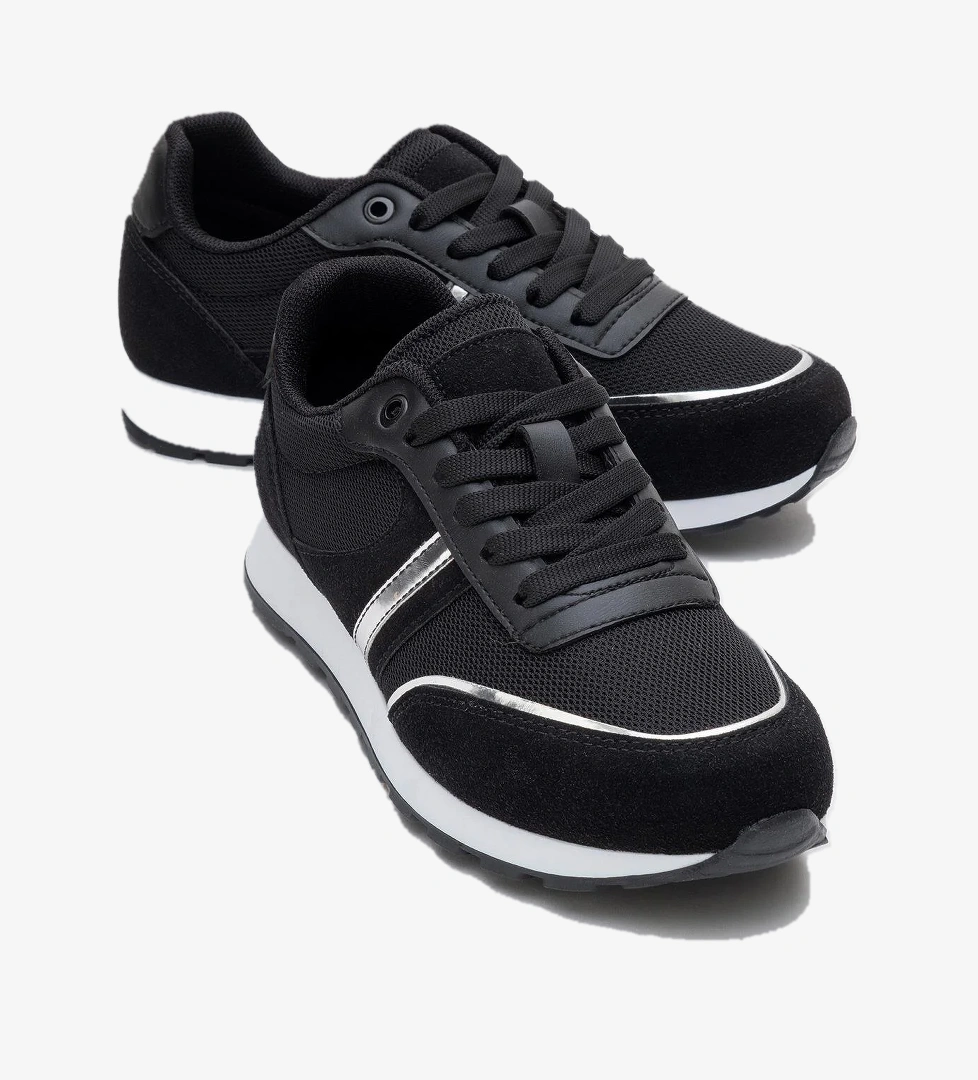 Anorak Bağcıklı Kadın Spor Ayakkabı SİYAH