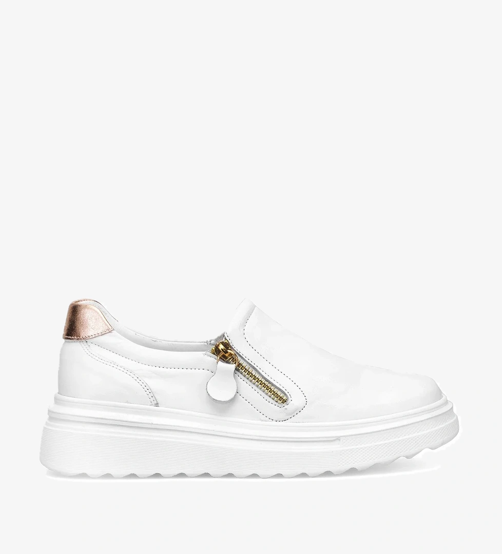 D25YA-3250 Kadın Hakiki Deri Casual Ayakkabı Beyaz - Görsel 1