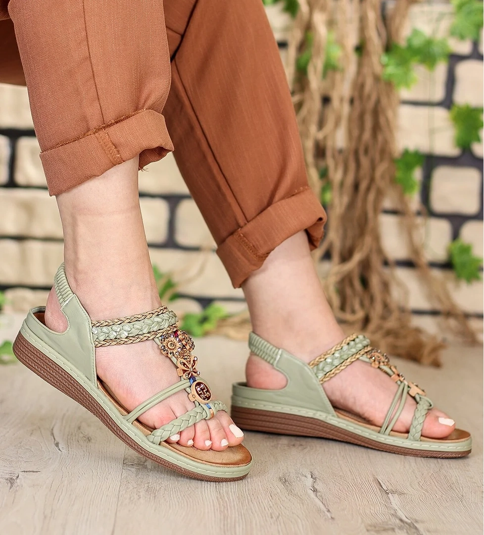 Vojo Gj Lady Rahat Taban Taş Detaylı Lastikli Kadın Sandalet model görseli