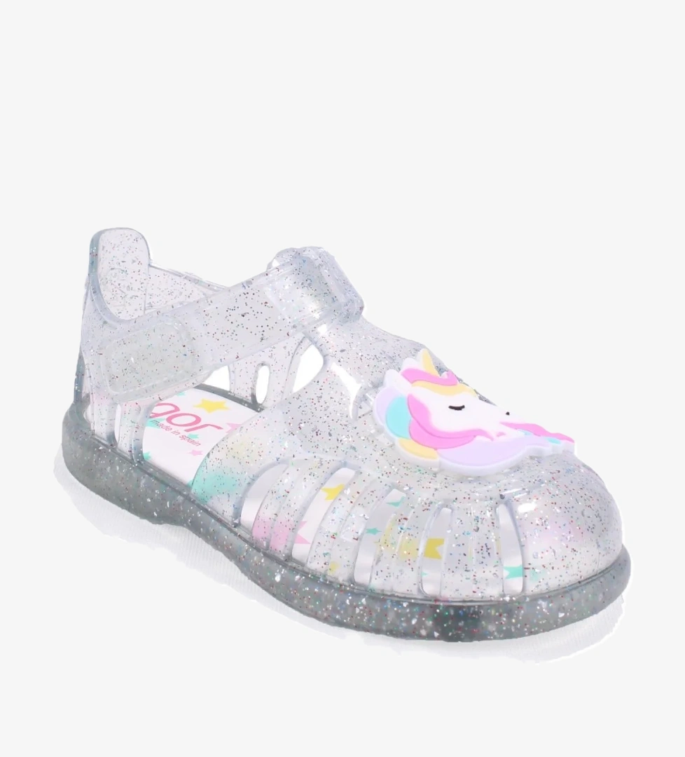 Igor S10341 Tobby Unicornio Fuşya Beyaz Şeffaf Ortopedik Günlük Kız Çocuk Sandalet model görseli