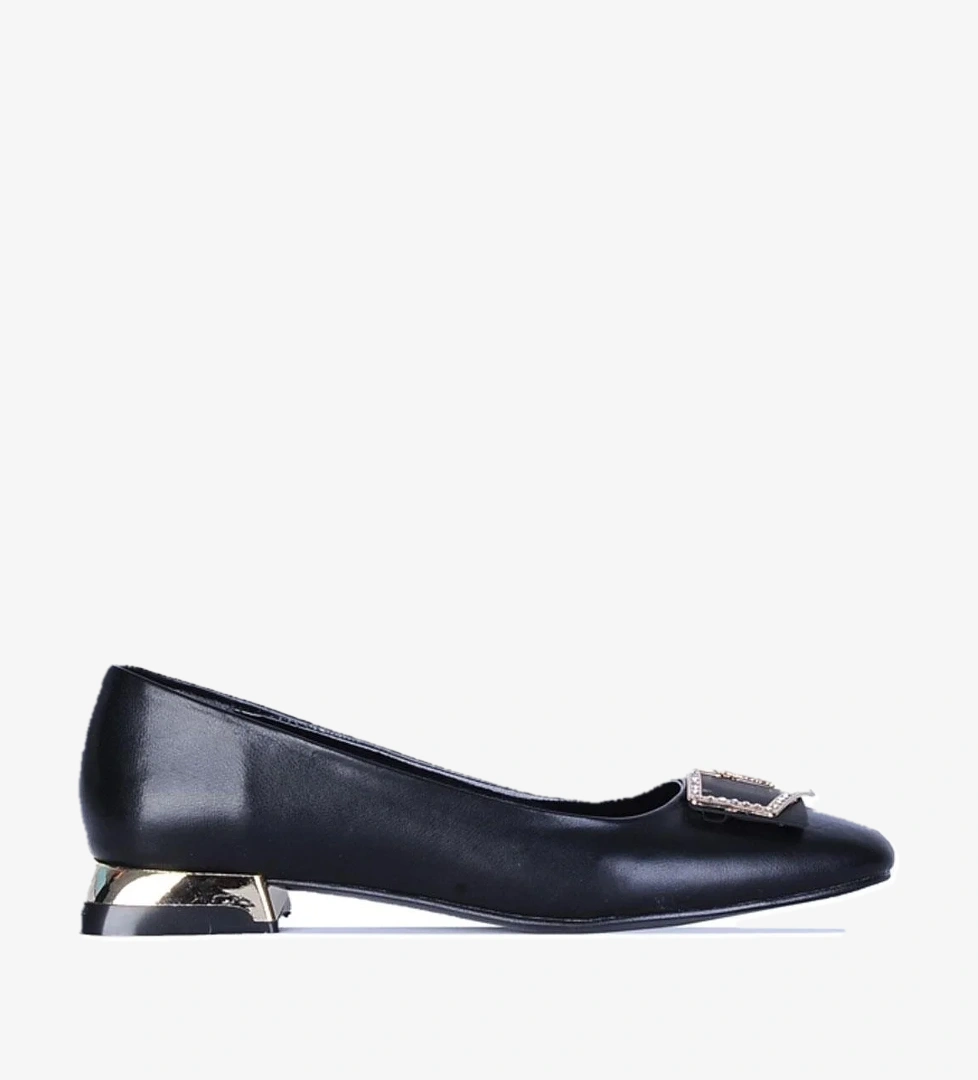 Crista C1 Siyah Cilt Kadın Babet Ayakkabı model görseli