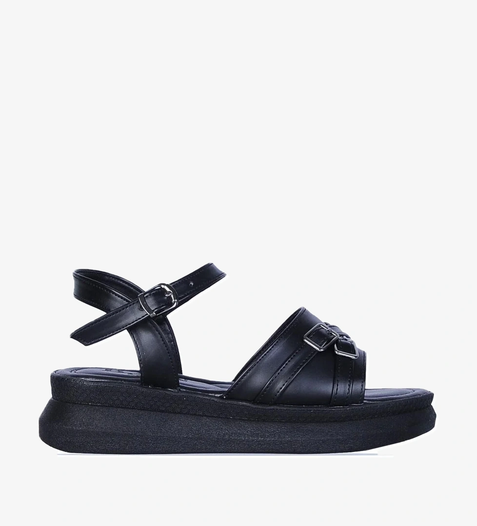 Ayakcenter By6 Ayışığı Siyah Tokalı Kadın Düz Sandalet model görseli