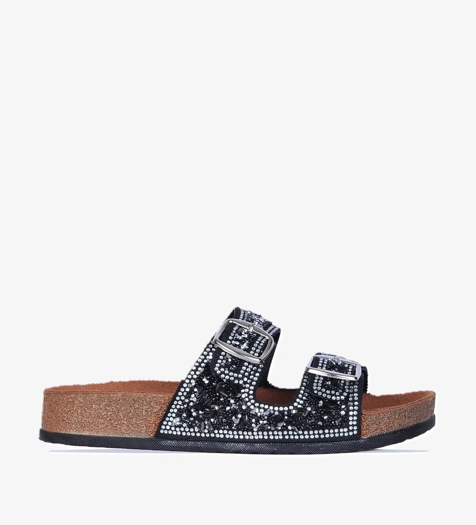 55702 Witta Siyah Kadın Düz Terlik - Görsel 1