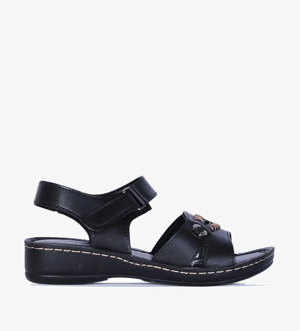 Ayakcenter 14826 Polero Siyah Kadın Düz Yazlık Sandalet model görseli