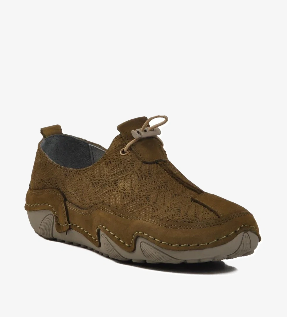 Haki Hakiki Deri Kadın Günlük Ayakkabı 124-3 Z