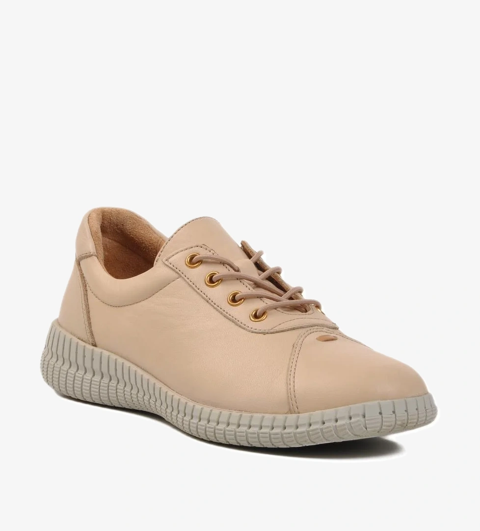 Bej-Nude Hakiki Deri Kadın Günlük Ayakkabı 2216114Y Z