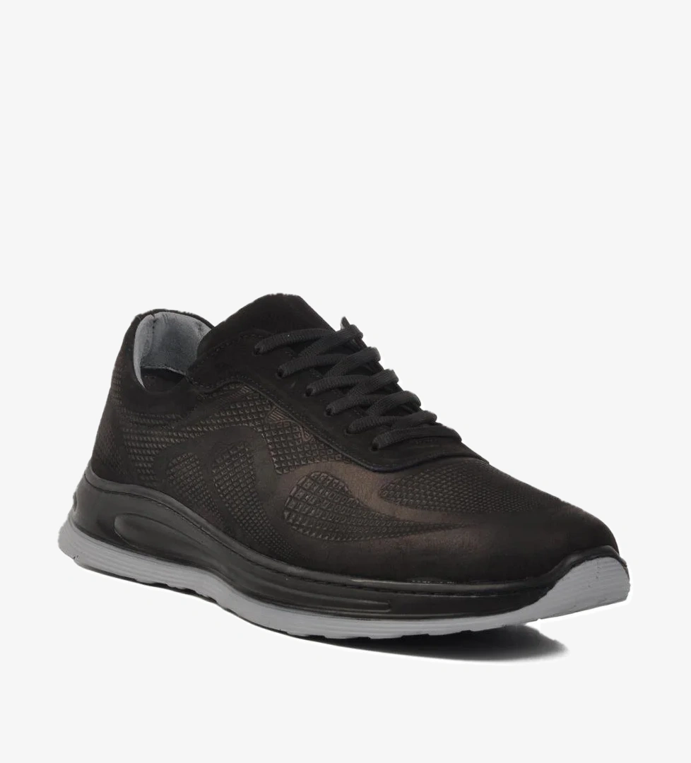 Ayakmod Siyah Nubuk Hakiki Deri Erkek Casual Ayakkabı 402 M model görseli