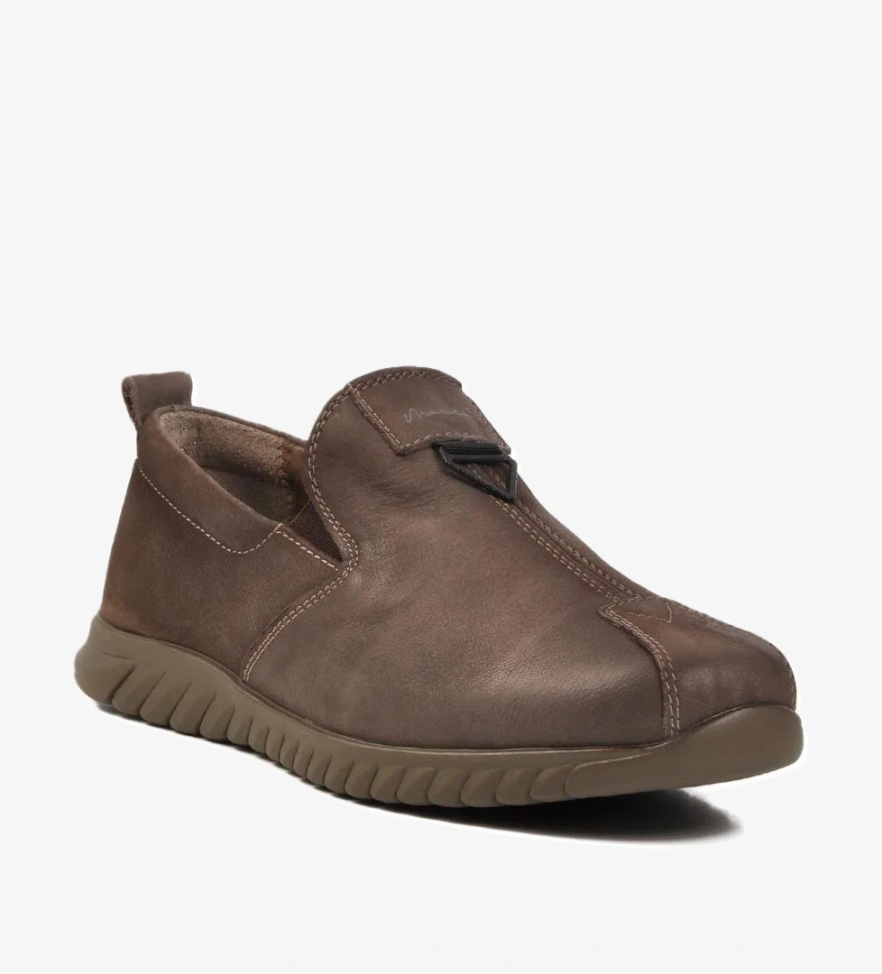 Ayakmod Vizon Siyah Nubuk Hakiki Deri Sneaker Erkek Casual Ayakkabı 152-19028 M model görseli
