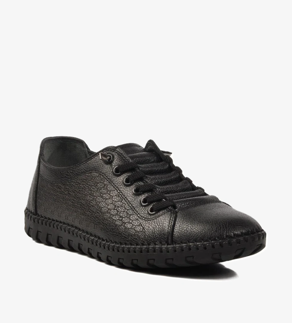 A-255 M Siyah Hakiki Deri Erkek Günlük Ayakkabı