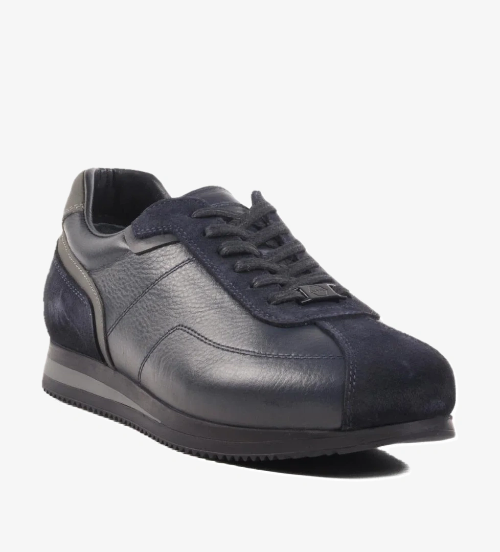 Ayakmod Lacivert Siyah Nubuk Hakiki Deri Casual Erkek Günlük Ayakkabı 5y0894-7811 M model görseli