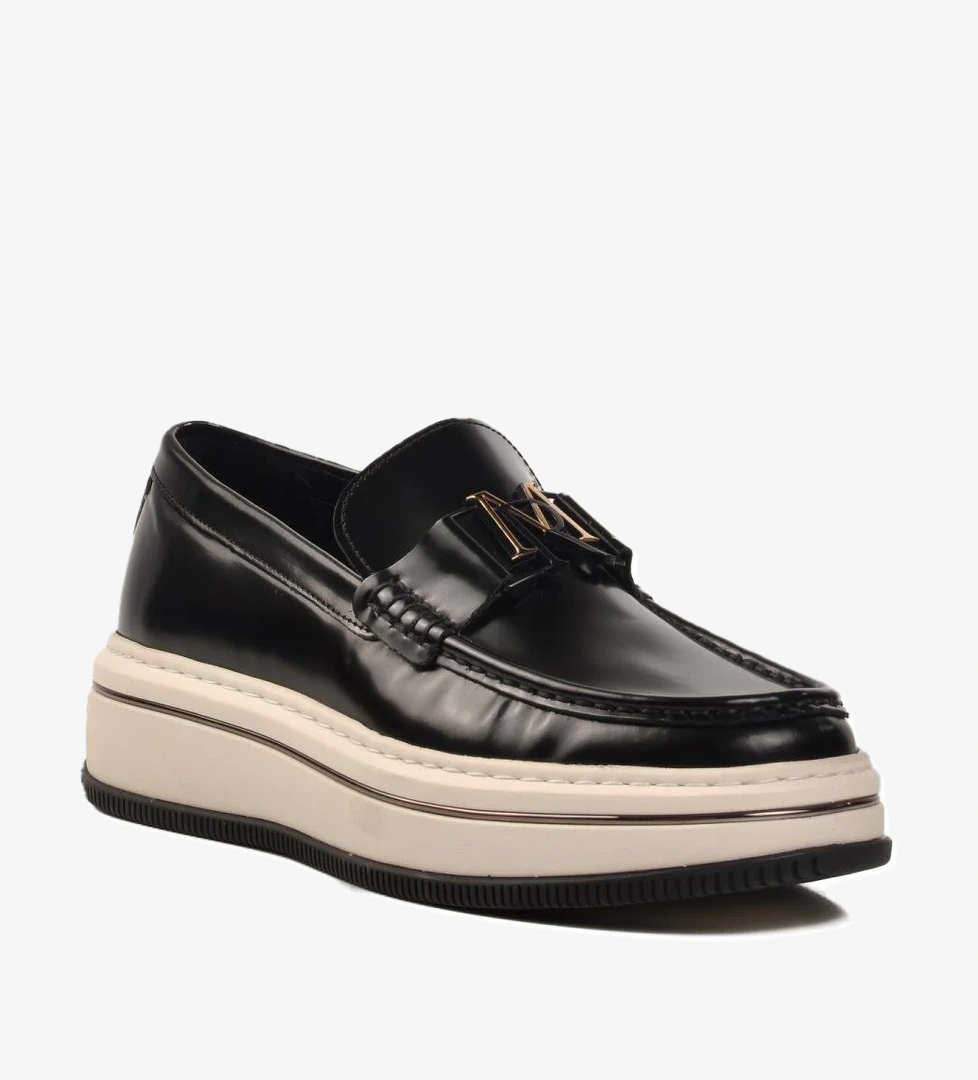 Siyah-Beyaz Hakiki Deri Erkek Sneaker 152-21108 M - Görsel 1