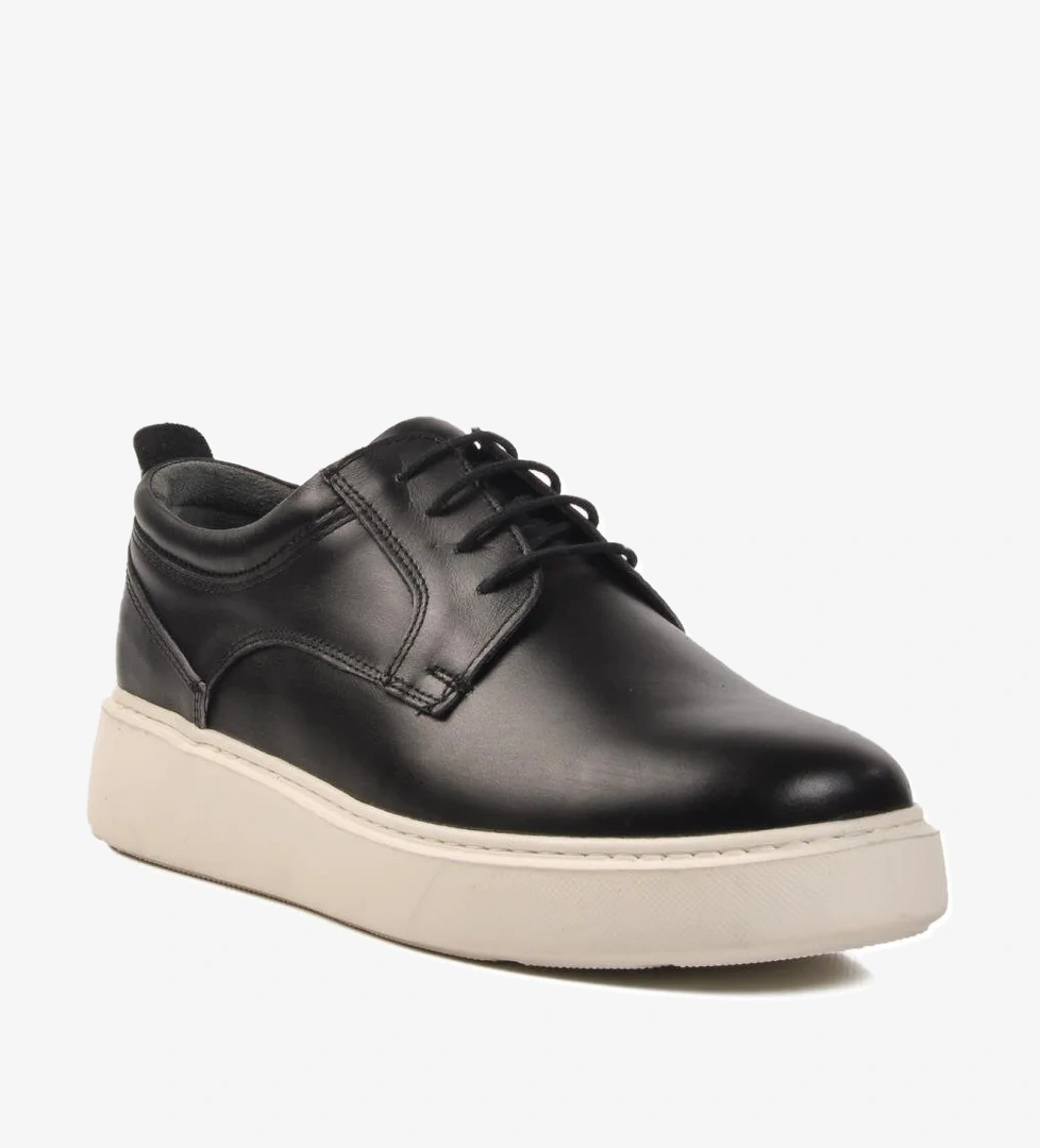 A-40 M Siyah Hakiki Deri Erkek Günlük Ayakkabı