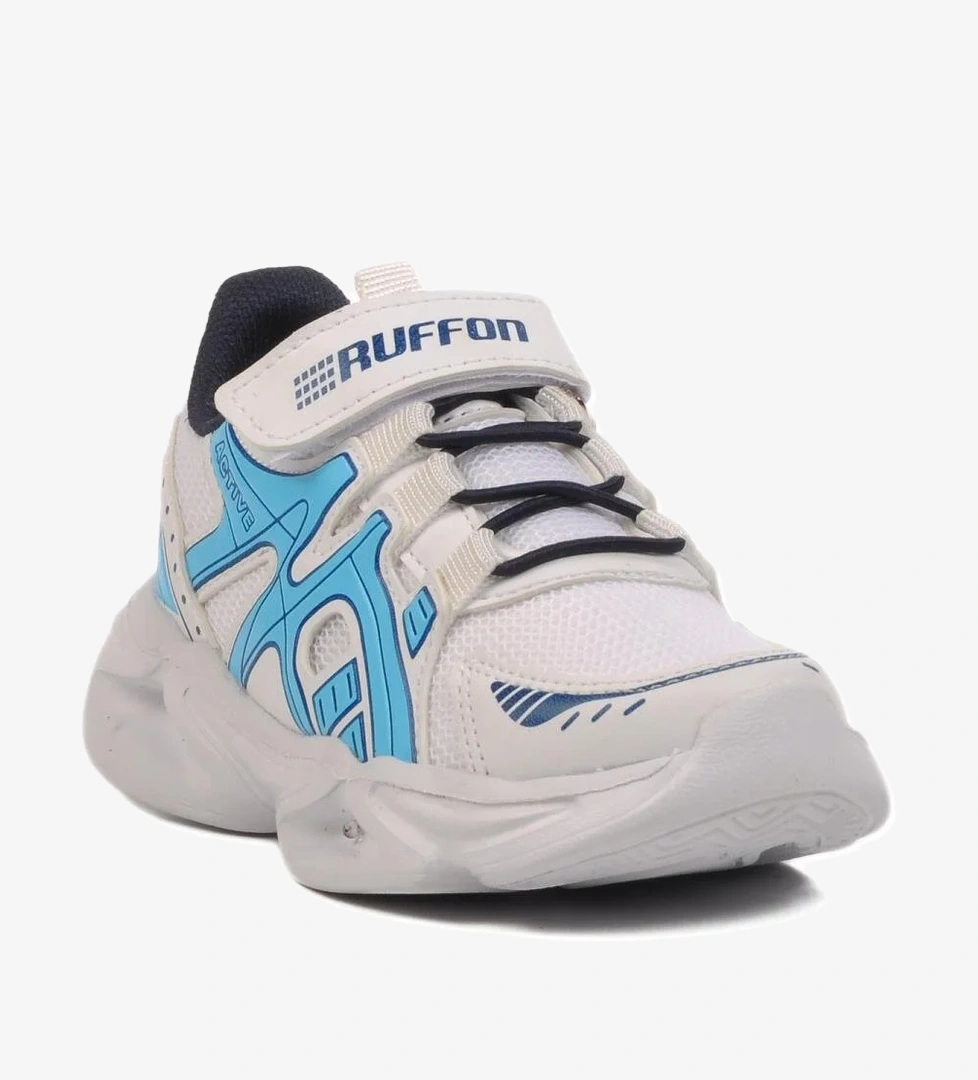 Beyaz Lacivert Fileli Hafif Erkek Çocuk Spor Ayakkabı 2351 P