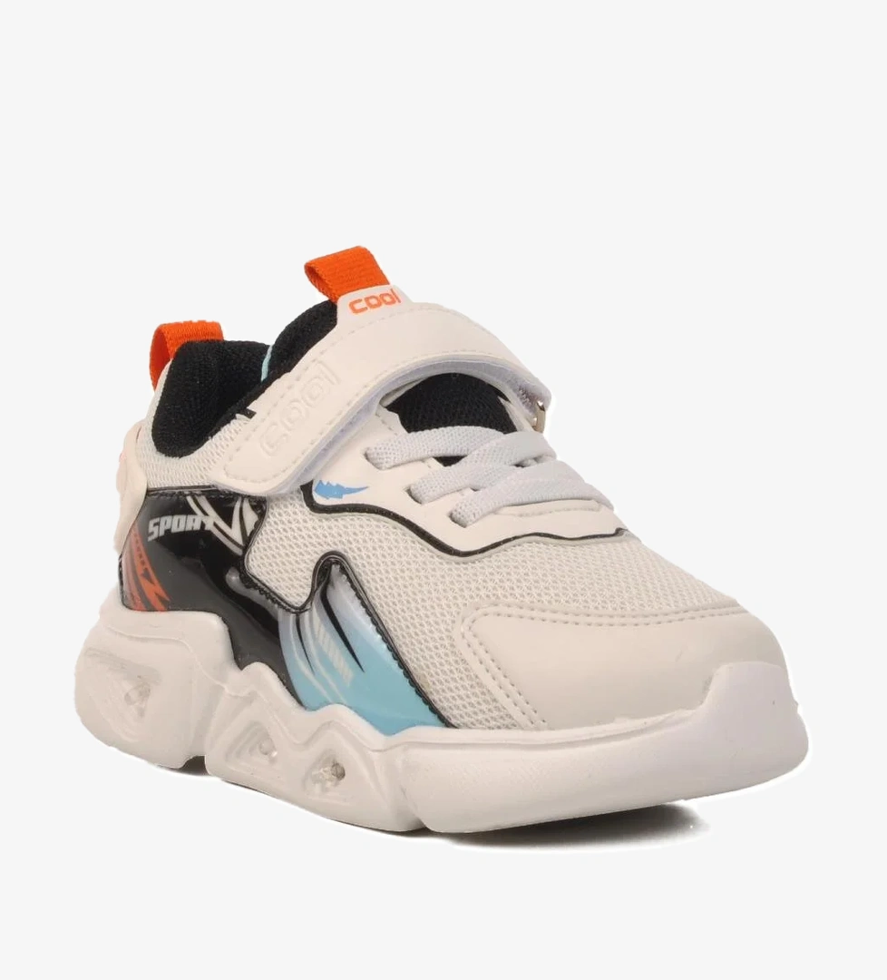 Beyaz Işıklı Cırtlı Unisex Çocuk Spor Ayakkabı Ruby P
