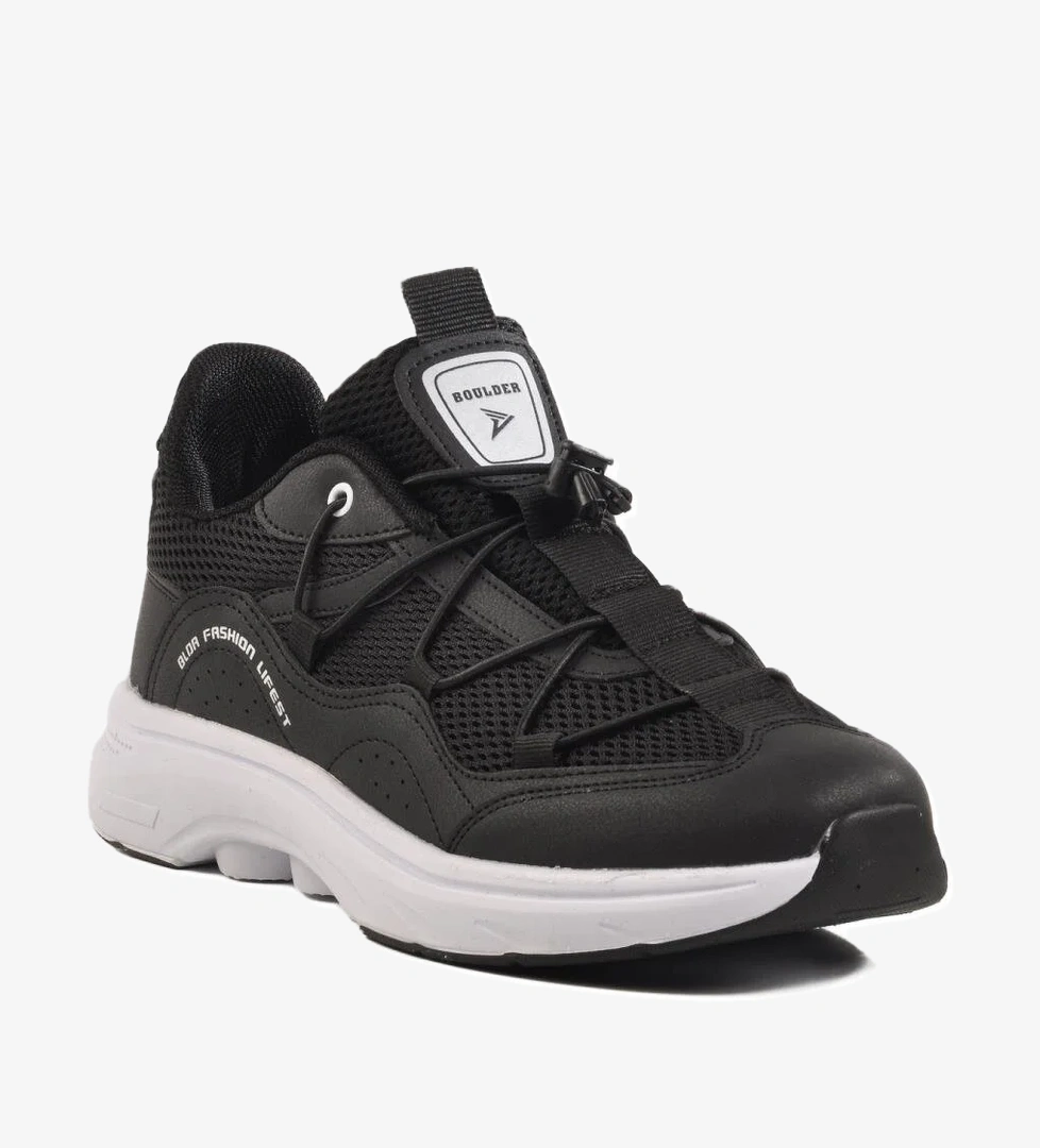 2032 M Siyah-Beyaz Hafif Esnek Erkek Spor Ayakkabı - Görsel 1