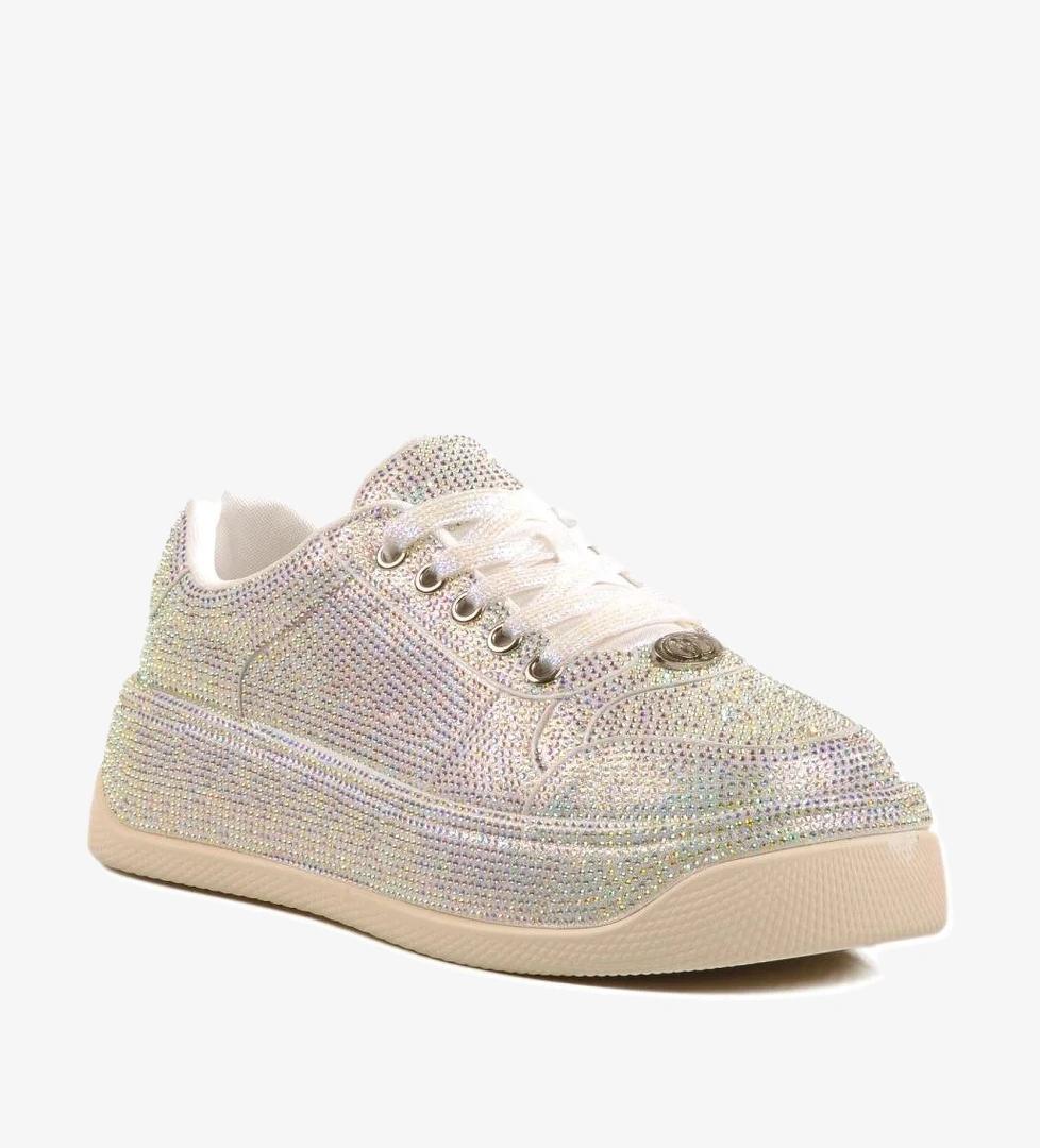 Guja Siyah Beyaz Tekstil Taşlı Kadın Sneaker 25y451-10 Z model görseli