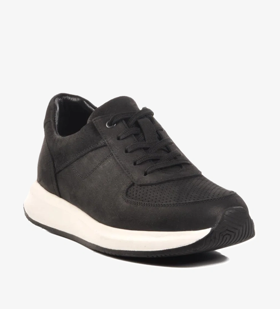 Vadoo 2197 M Siyah Nubuk Hakiki Deri Erkek Sneaker