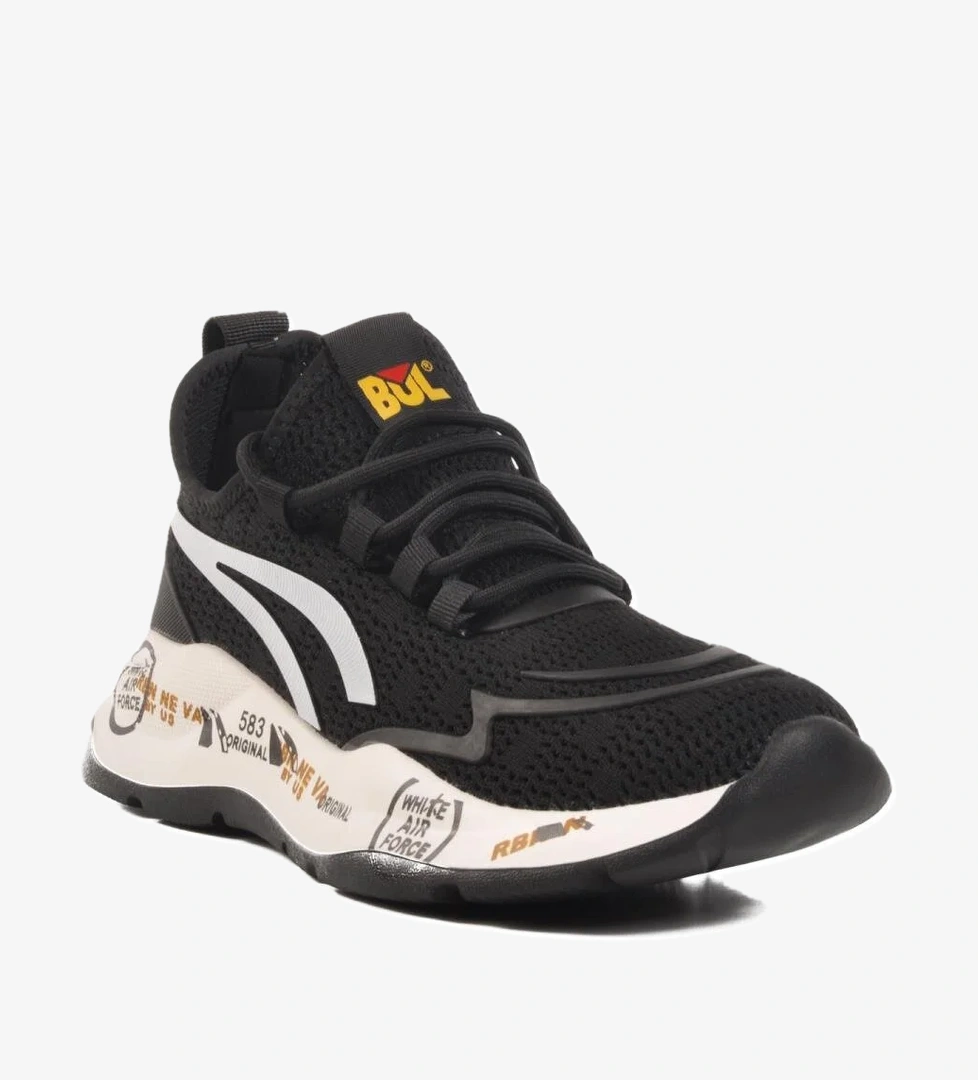 Bulldozer Beyaz Fileli Memory Foam Siyah Hafif Erkek Spor Ayakkabı 241432 M model görseli