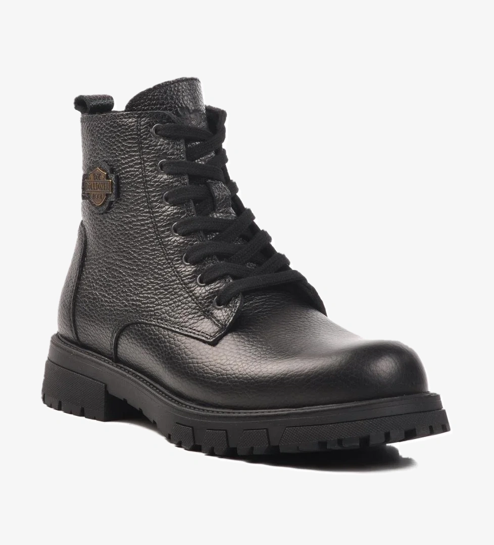 Bulldozer 240027 M Vizon Siyah Nubuk Hakiki Deri Erkek Worker Bot model görseli