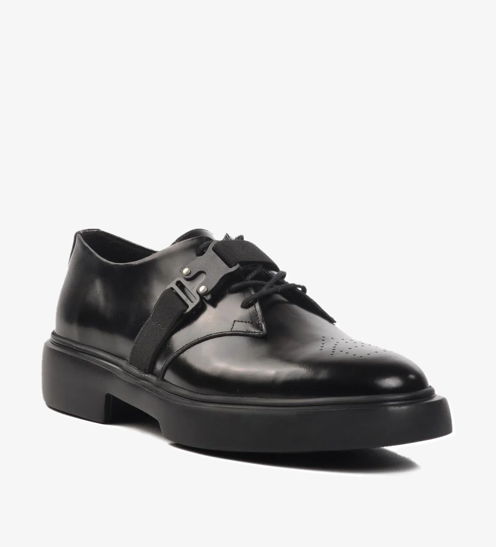 Premium 138 M Siyah Hakiki Deri Erkek Klasik Ayakkabı - Görsel 1