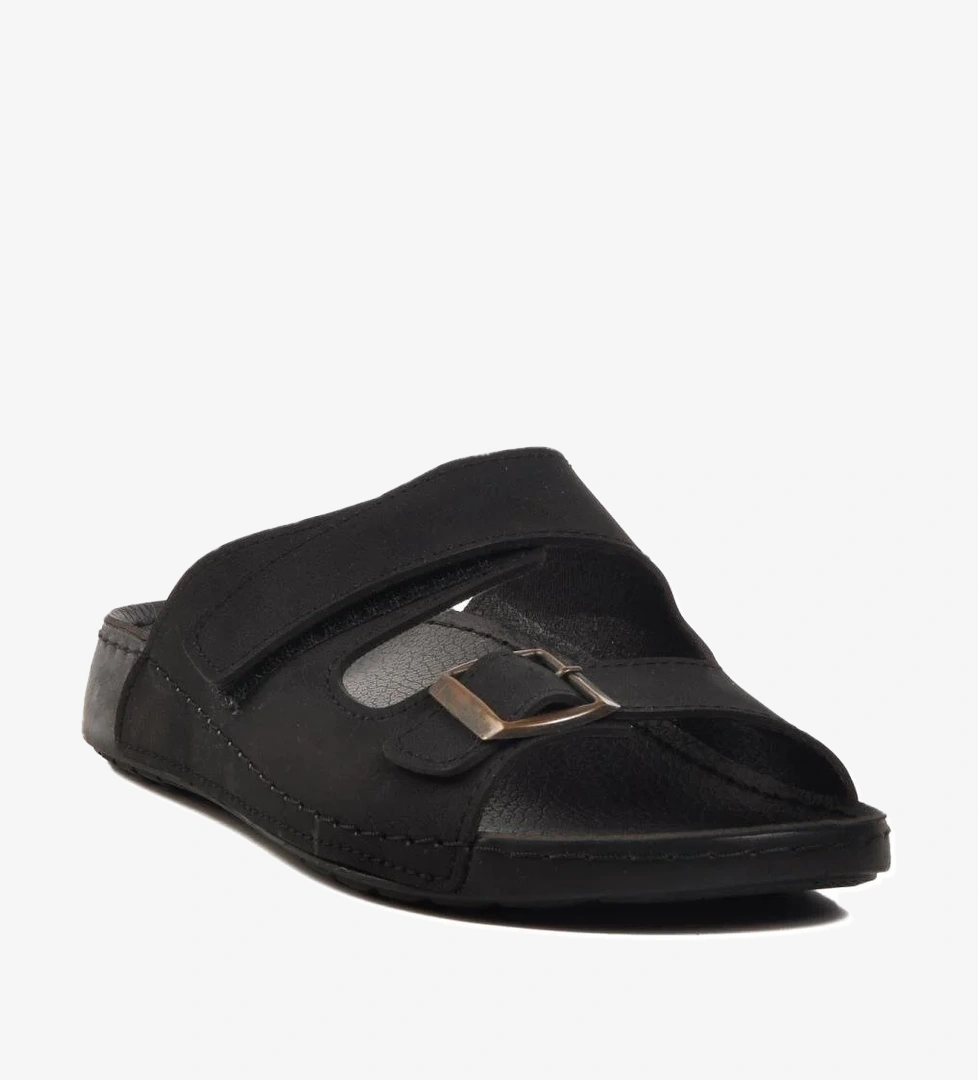 Ayakmod Vizon Siyah Çift Bantlı Hafif Erkek Terlik 80-004 M model görseli