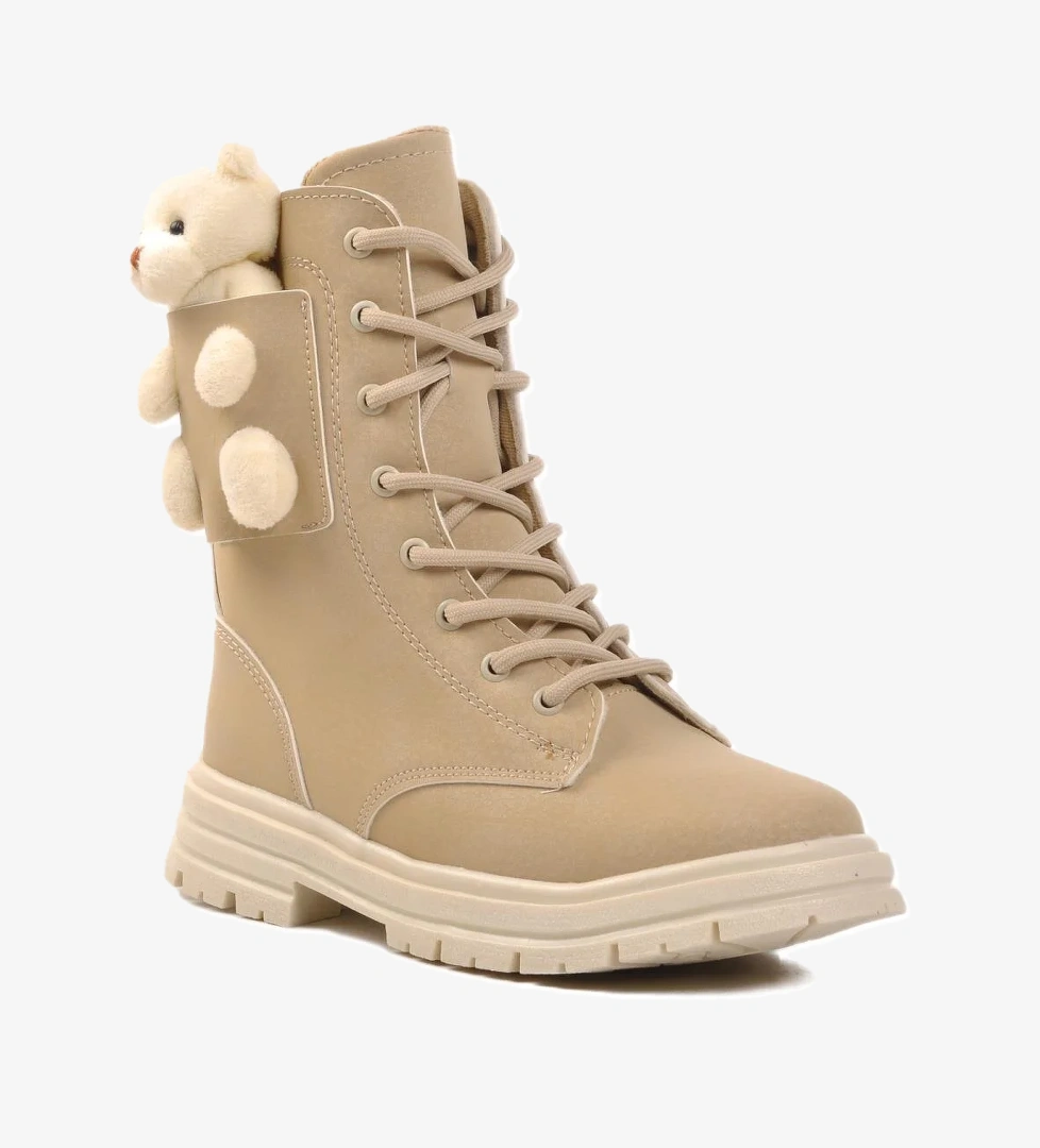 Ayakmod Perla F Bej Hakiki Deri Kız Çocuk Bot model görseli