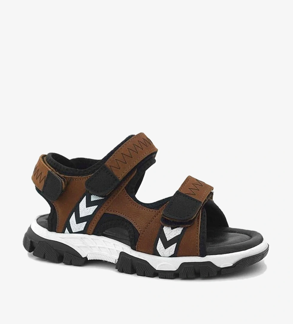 Rakerplus Hakiki Deri Taba Siyah Cırt Cırtlı Erkek Çocuk Sandalet model görseli