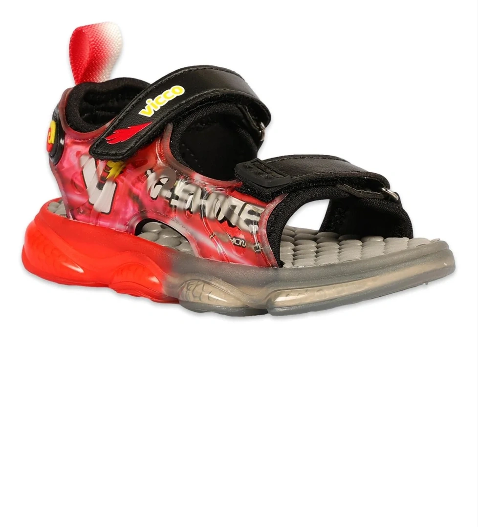 332.B25Y.255 Felipe Bebe Işıklı Phylon Siyah-Beyaz Erkek Çocuk Sandalet