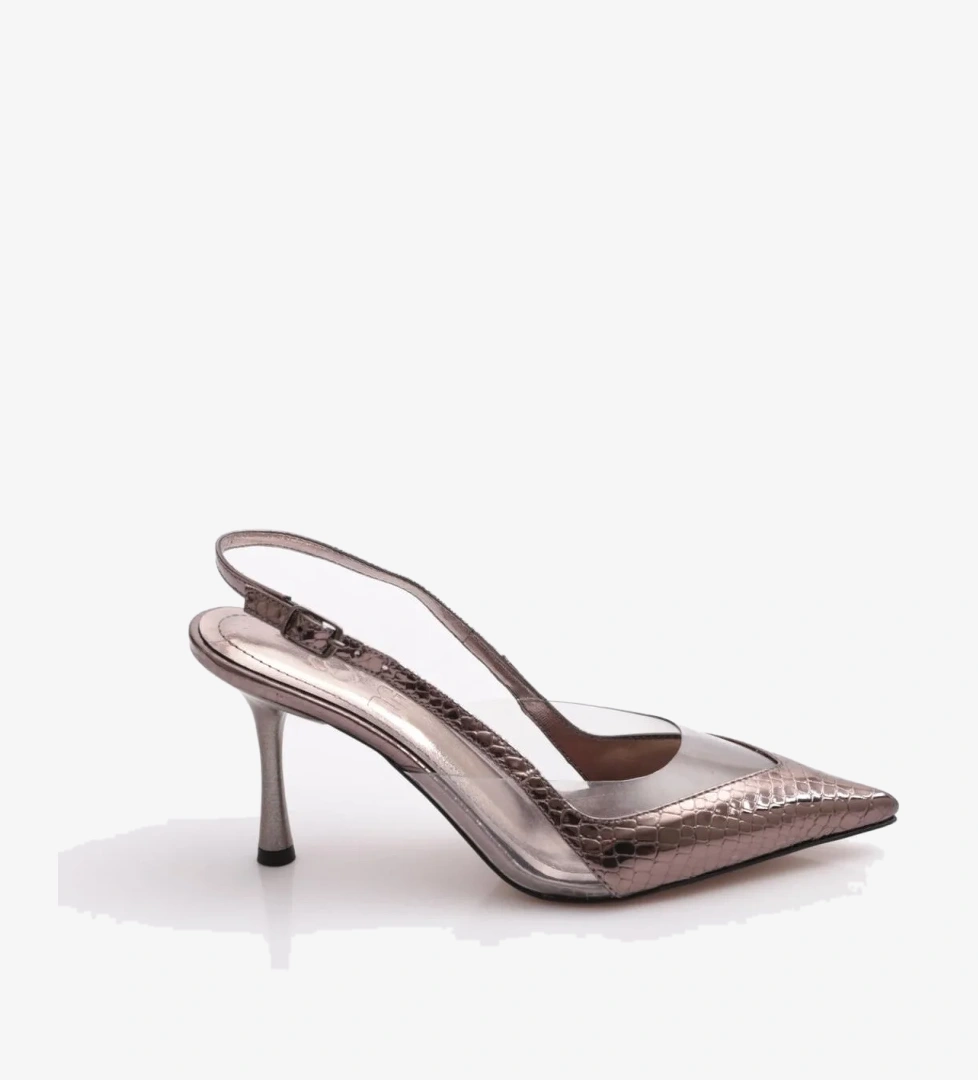 7016 Kadin Arkadan Bağlamali Topuklu Ayakkabi - Görsel 1