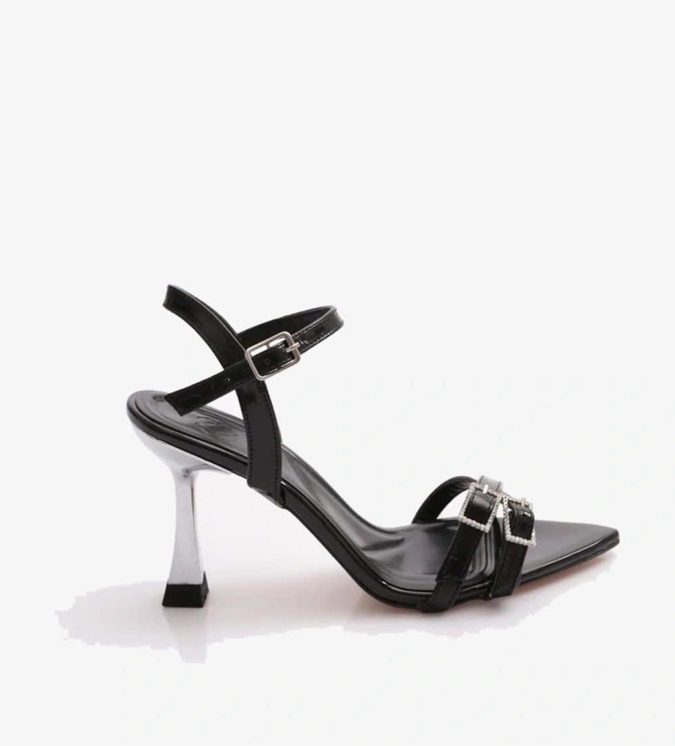 Pm161-K100 Kadin Kemerli Topuklu Ayakkabi