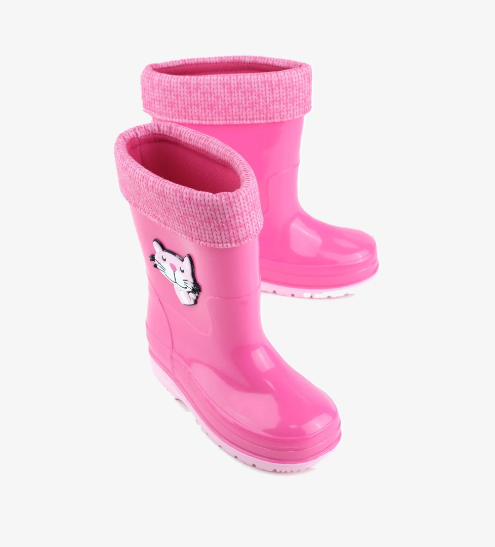 Gezer Gezer Pembe Kız Çocuk Kışlık PVC İçi Sıcak Astarlı Su Geçirmez Yağmur Bot Çizme | Flo Pembe - 1. görsel