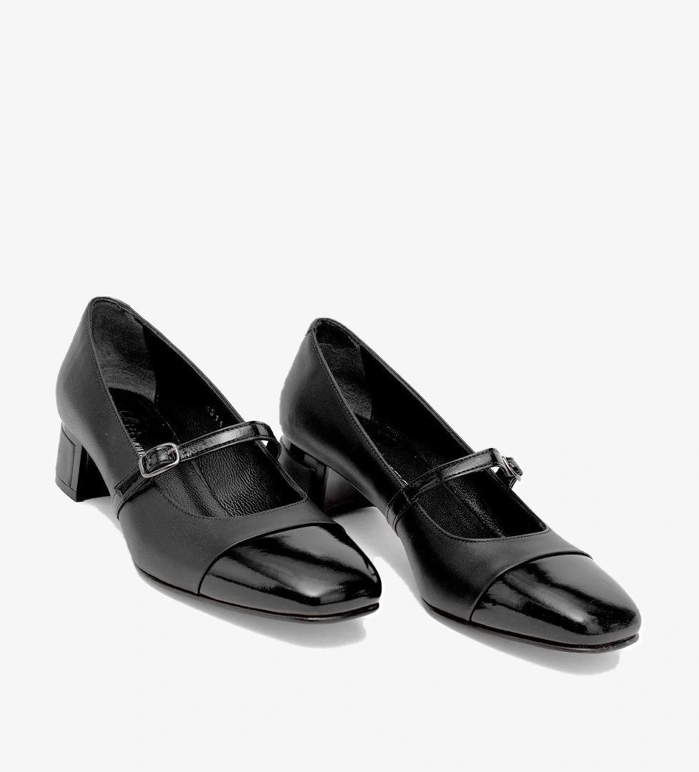 Ayakkabı Fuarı Elit Bellisa Kadın Hakiki Deri Klasik Topuklu Ayakkabı Siyah model görseli