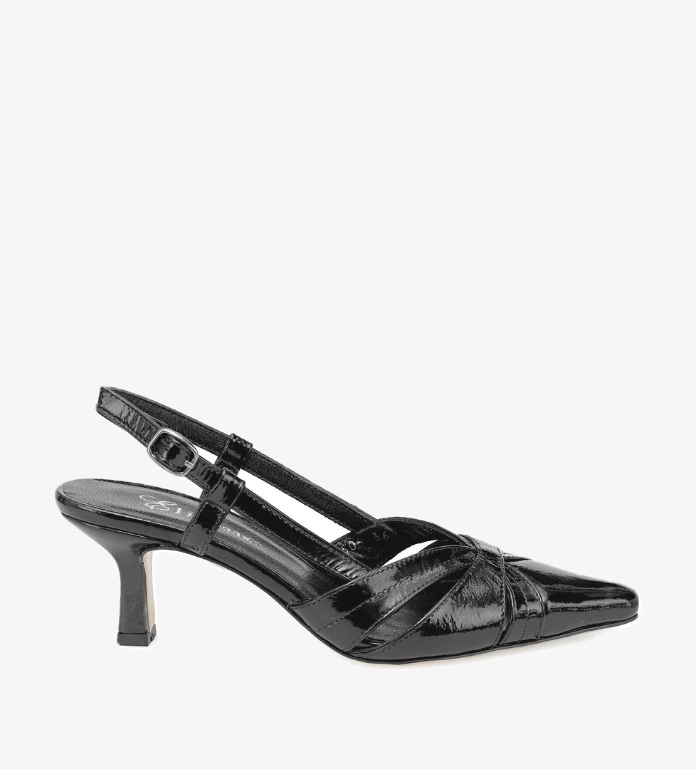 Ayakkabı Fuarı Elit Evelina Kadın Hakiki Deri Klasik Topuklu Ayakkabı Siyah model görseli