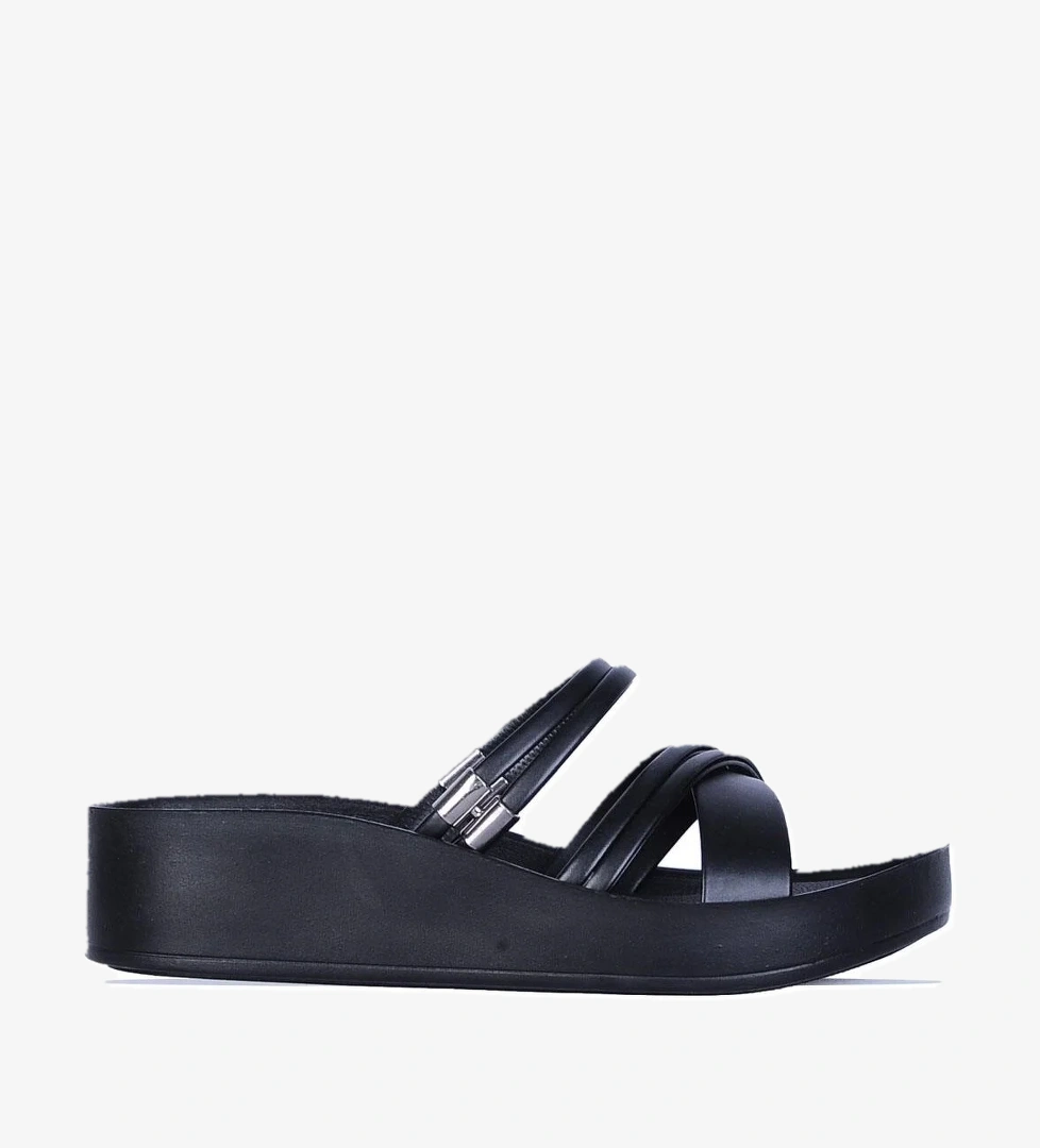 1407 Voga Siyah Kadın Düz Terlik - Görsel 1