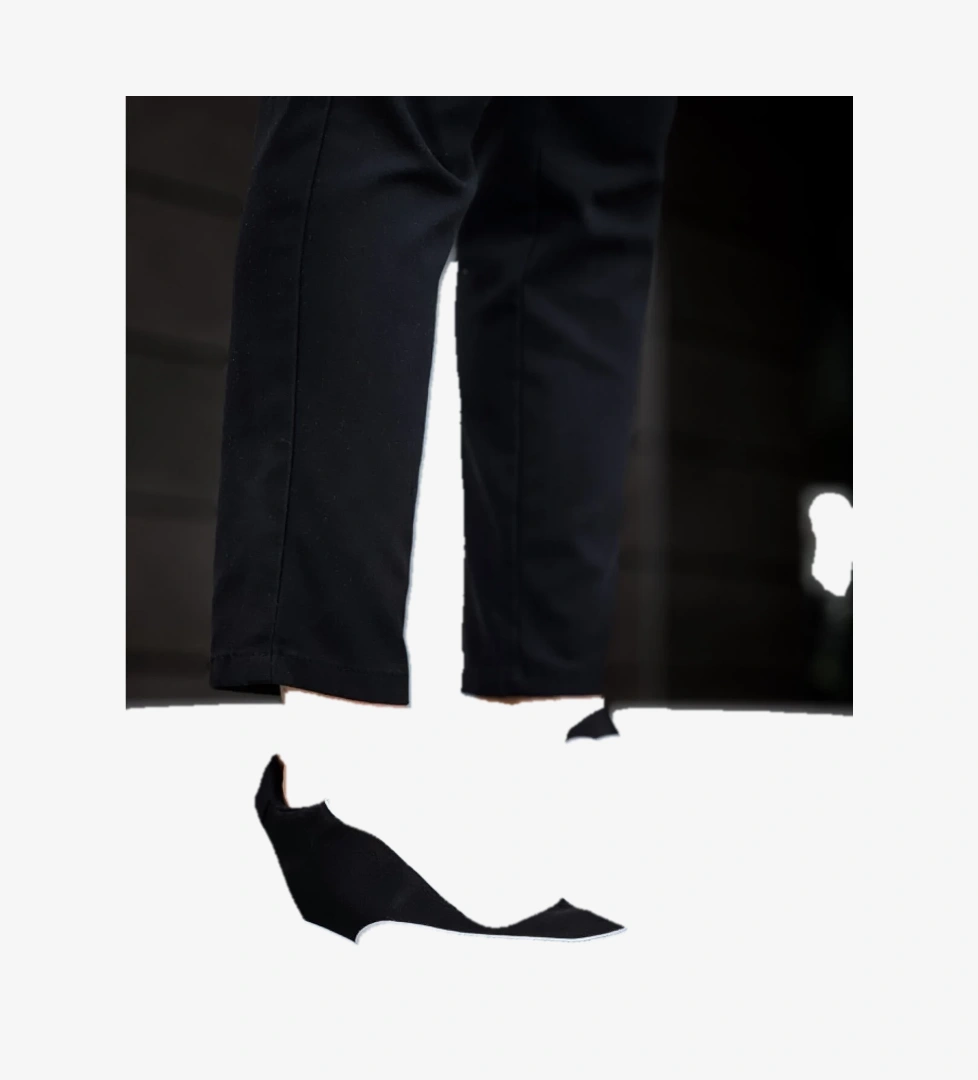 Pabucmarketi Bağcıklı Erkek Spor Ayakkabı SİYAH BEYAZ (BEYAZ TABAN) model görseli